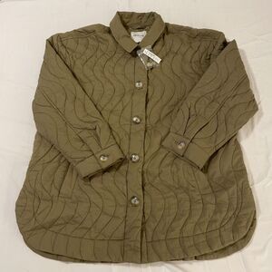 NWT - Madewell Quilted Belrose Dusty Olive Green Shacket Size XXL